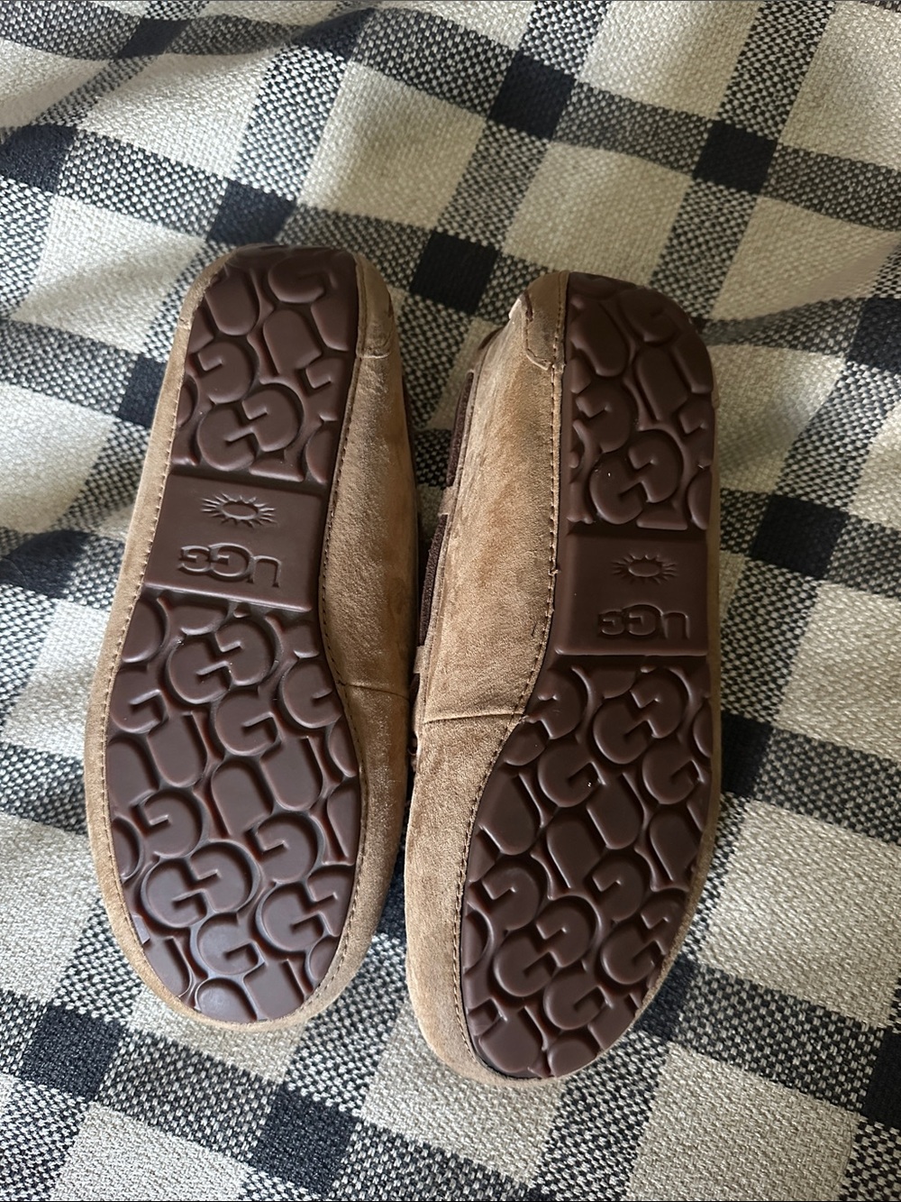 UGG Tan Suede Moccasin Slippers - Picture 2 of 4